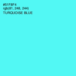 #51F8F4 - Turquoise Blue Color Image